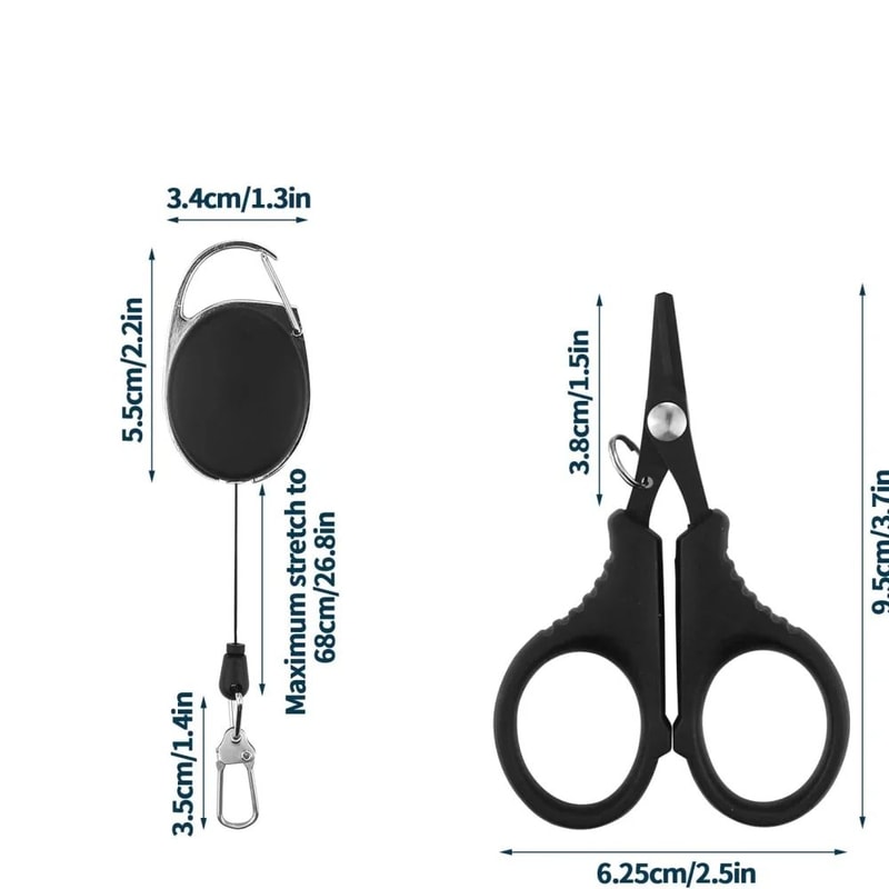 Stainless Steel Braided Line Scissors With Retractable Lanyard Fast Clean Fishing Line Cutter For 1