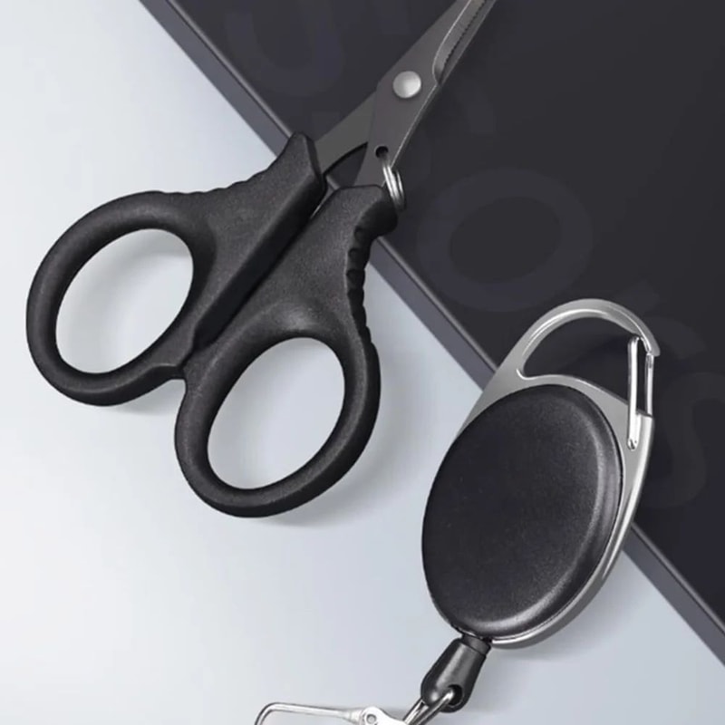 Stainless Steel Braided Line Scissors With Retractable Lanyard Fast Clean Fishing Line Cutter For 2