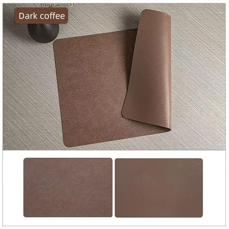 Cowhide Faux Leather Placemats Set Heat Resistant Waterproof NonSlip Table Mats For Dining Kitche 10