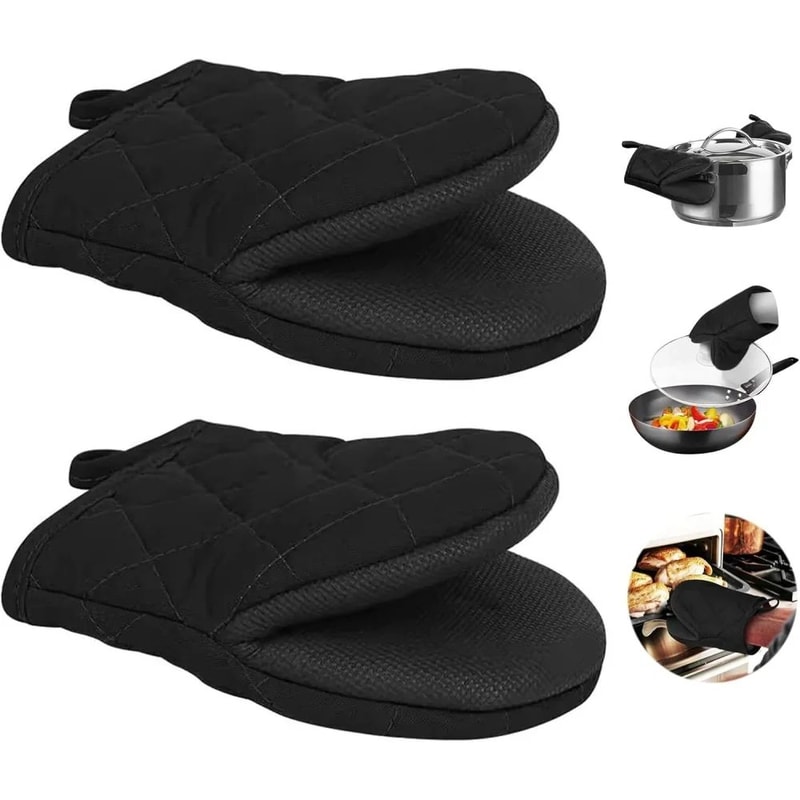 500F Heat Resistant Oven Mitts With NonSlip Grip Safe Grilling Mitts For Baking BBQ Cooking 0