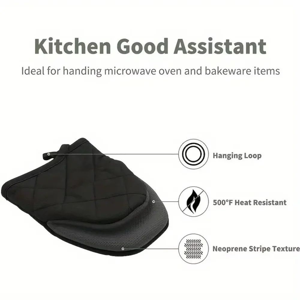 500F Heat Resistant Oven Mitts With NonSlip Grip Safe Grilling Mitts For Baking BBQ Cooking 3