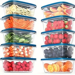 709ml meal prep containers set of 6 with colorful lids, leak-resistant stackable lunch boxes