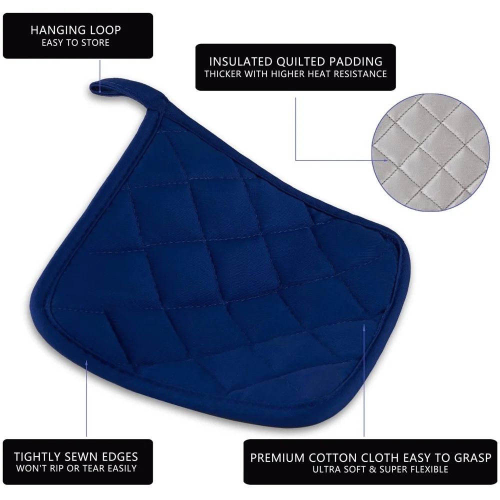 Cotton Heat Resistant Pot Holder Trivet Pad Machine Washable Hot Pads For Cooking Baking 2