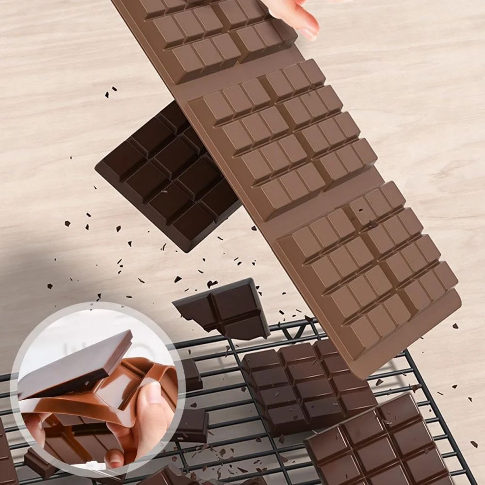 Deep Silicone Chocolate Bar Mold For Stuffed Dubai Pistachio Bars FoodGrade NonStick 4