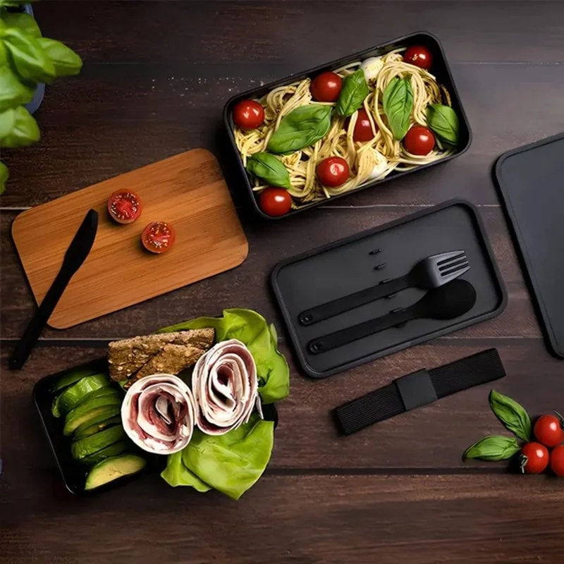 Adult Bento Lunch Box 2Tier Meal Prep Container With Cutlery Microwave Safe DishwasherFriendly 120 3