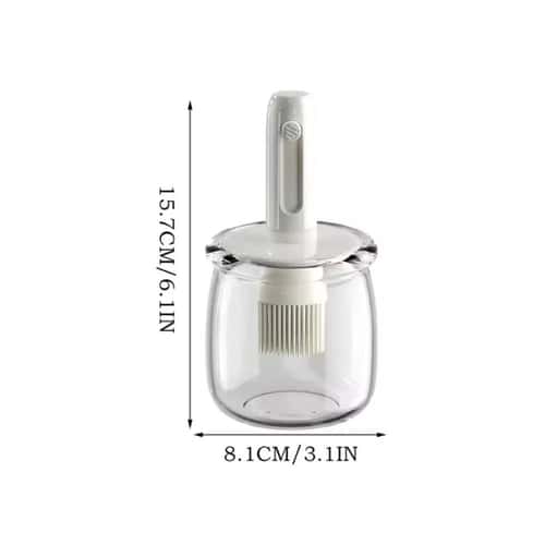 2-in-1 oil dispenser with brush for Cooking & Grilling - Detachable silicone basting brush Bottle for Oil, Vinegar