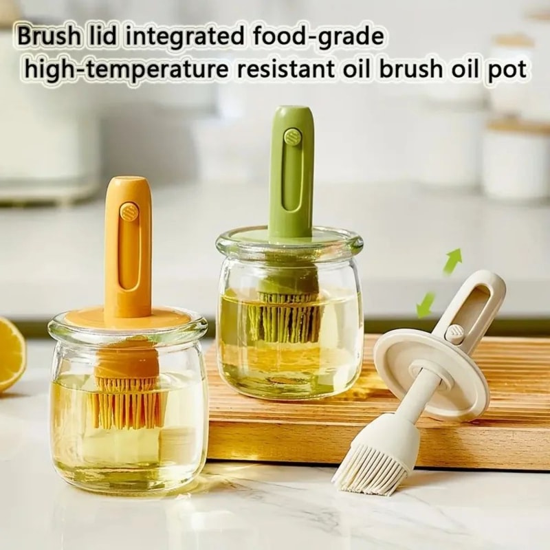 2in1 Oil Dispenser With Brush For Cooking Grilling Detachable Silicone Basting Brush Bottle For O 1