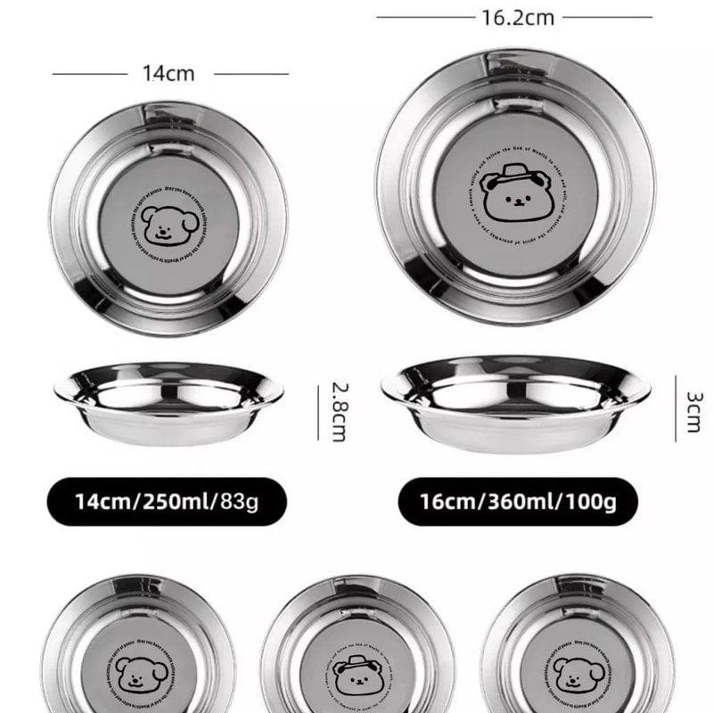 Stainless Steel Mini Round Plates Portion Control Unbreakable Dishwasher Safe 1