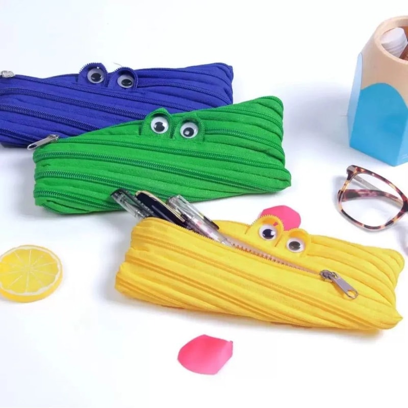 Monster Pencil Case Large Capacity Cute Pencil Pouch Zipper Pen Case For School 2