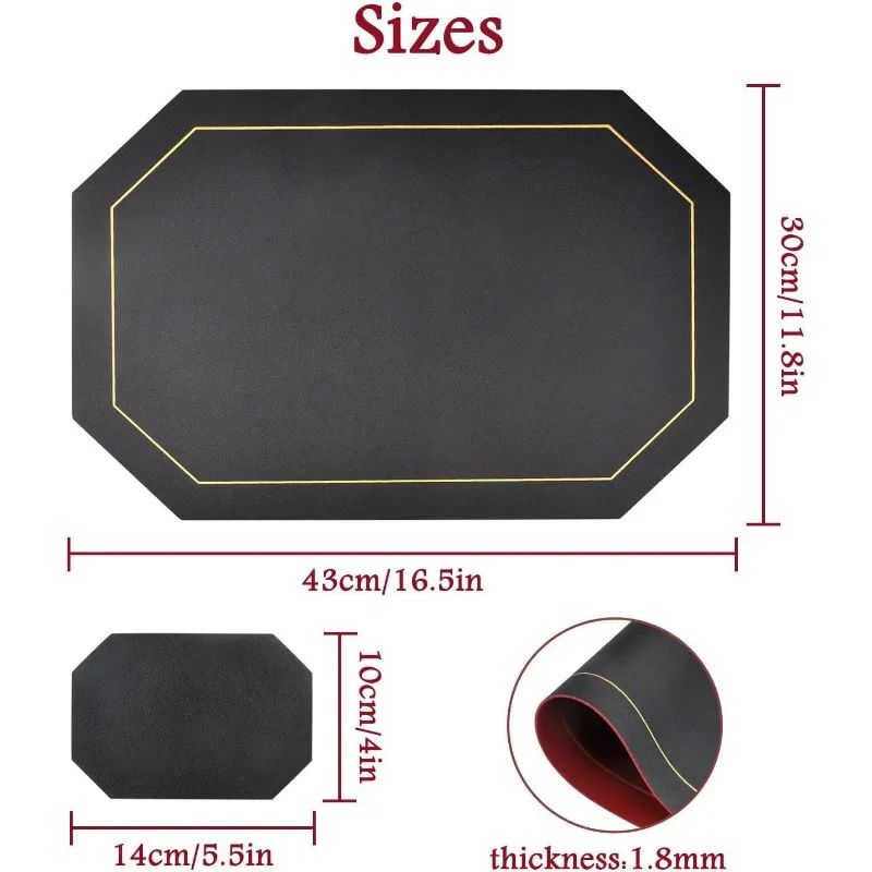 Reversible Leather Placemats Set 14pcs DoubleSided NonSlip Waterproof HeatResistant Table Mats 4