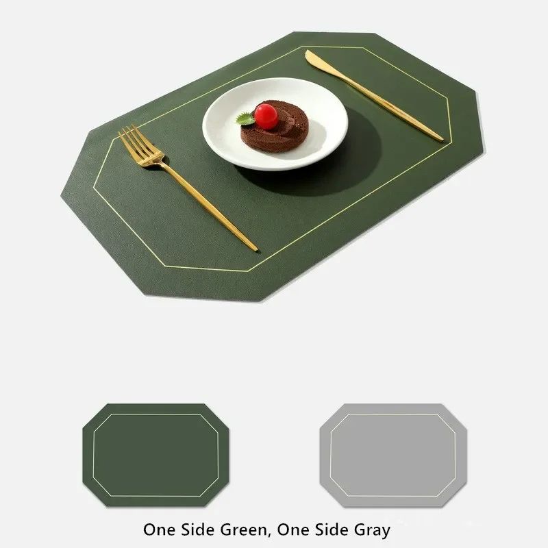 Reversible Leather Placemats Set 14pcs DoubleSided NonSlip Waterproof HeatResistant Table Mats 8