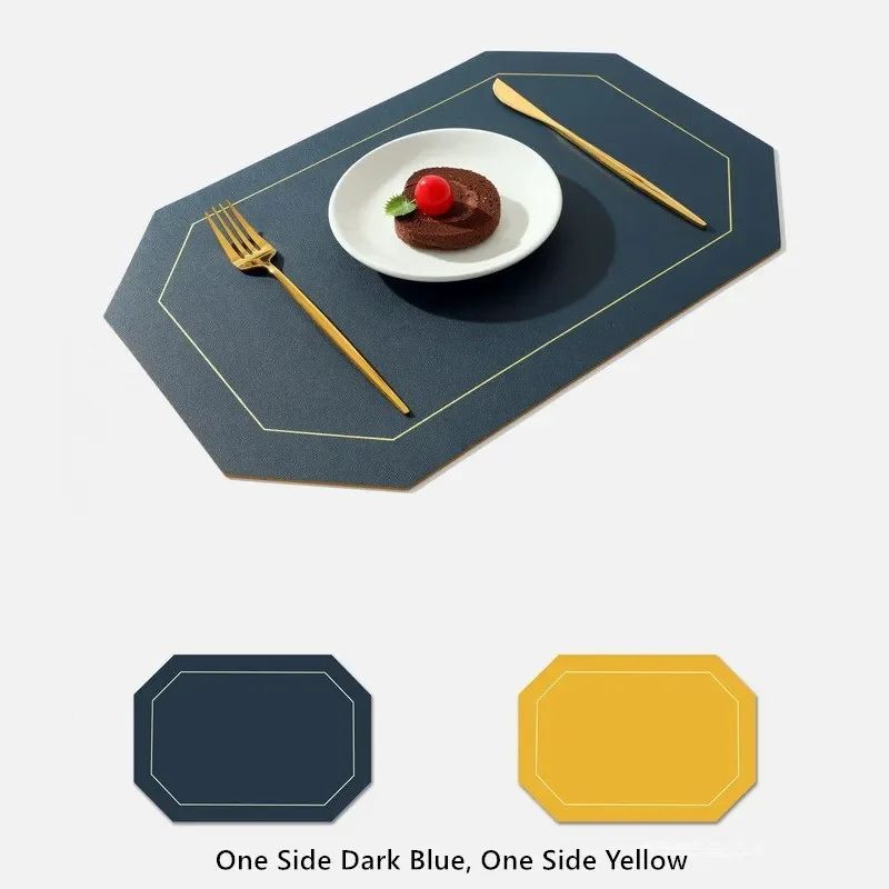 Reversible Leather Placemats Set 14pcs DoubleSided NonSlip Waterproof HeatResistant Table Mats 9