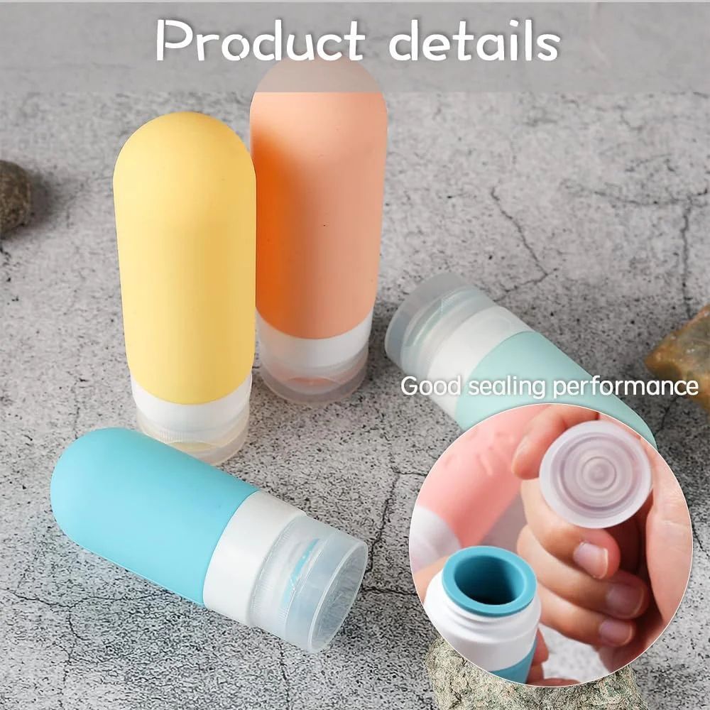 TSAApproved 16Piece LeakProof Silicone Travel Bottle Set Refillable Toiletry Containers With Jars 4