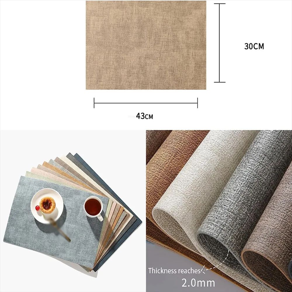 PU Leather Placemat Set Waterproof Washable Table Mats EasyClean Decorative Placemats For Home Re 1