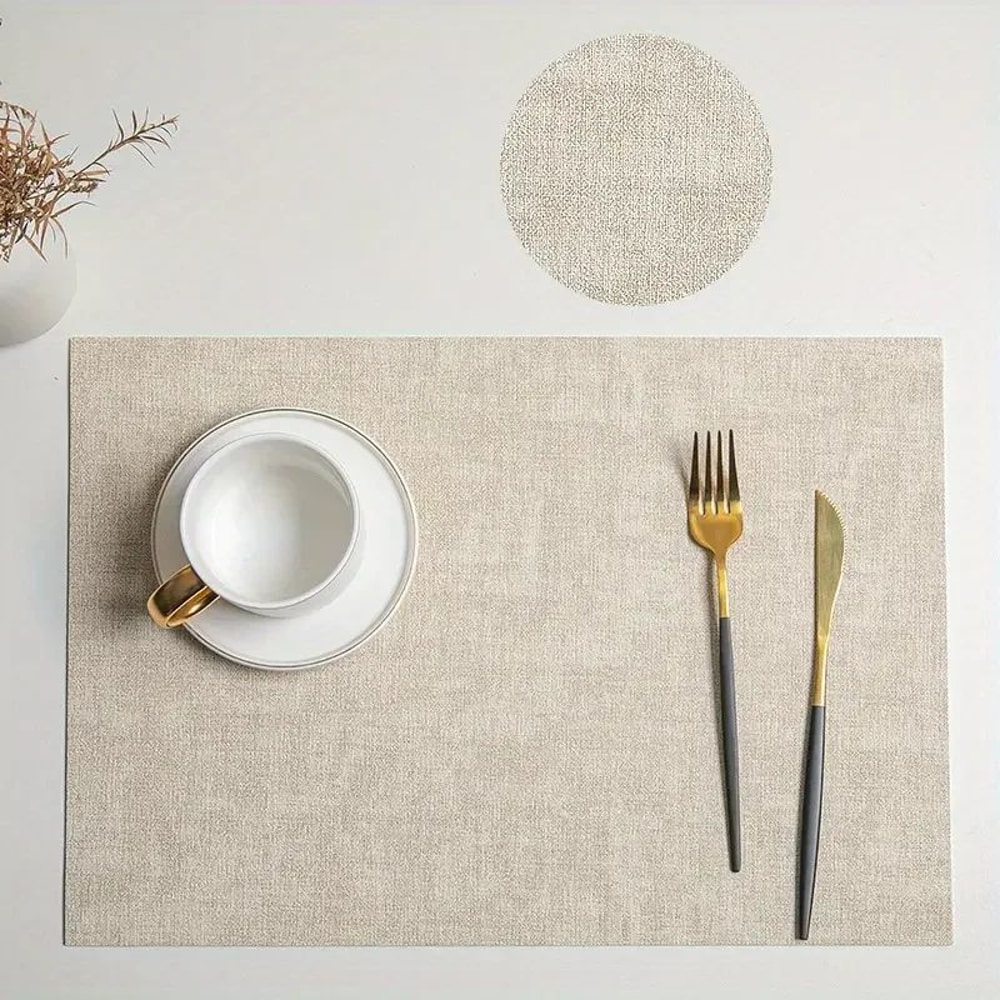 PU Leather Placemat Set Waterproof Washable Table Mats EasyClean Decorative Placemats For Home Re 10