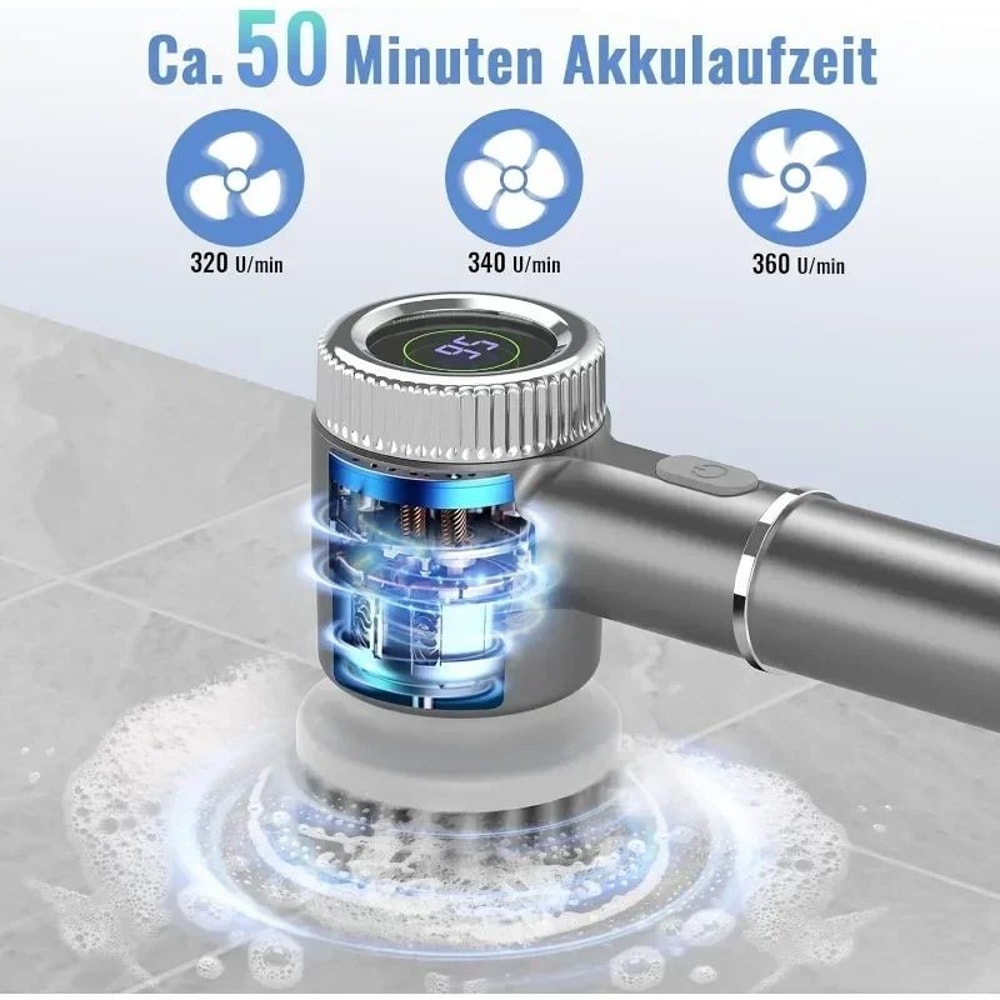 Cordless Electric Spin Scrubber With 2000mAh Battery Waterproof Power Scrubber For Kitchen Bathro 2