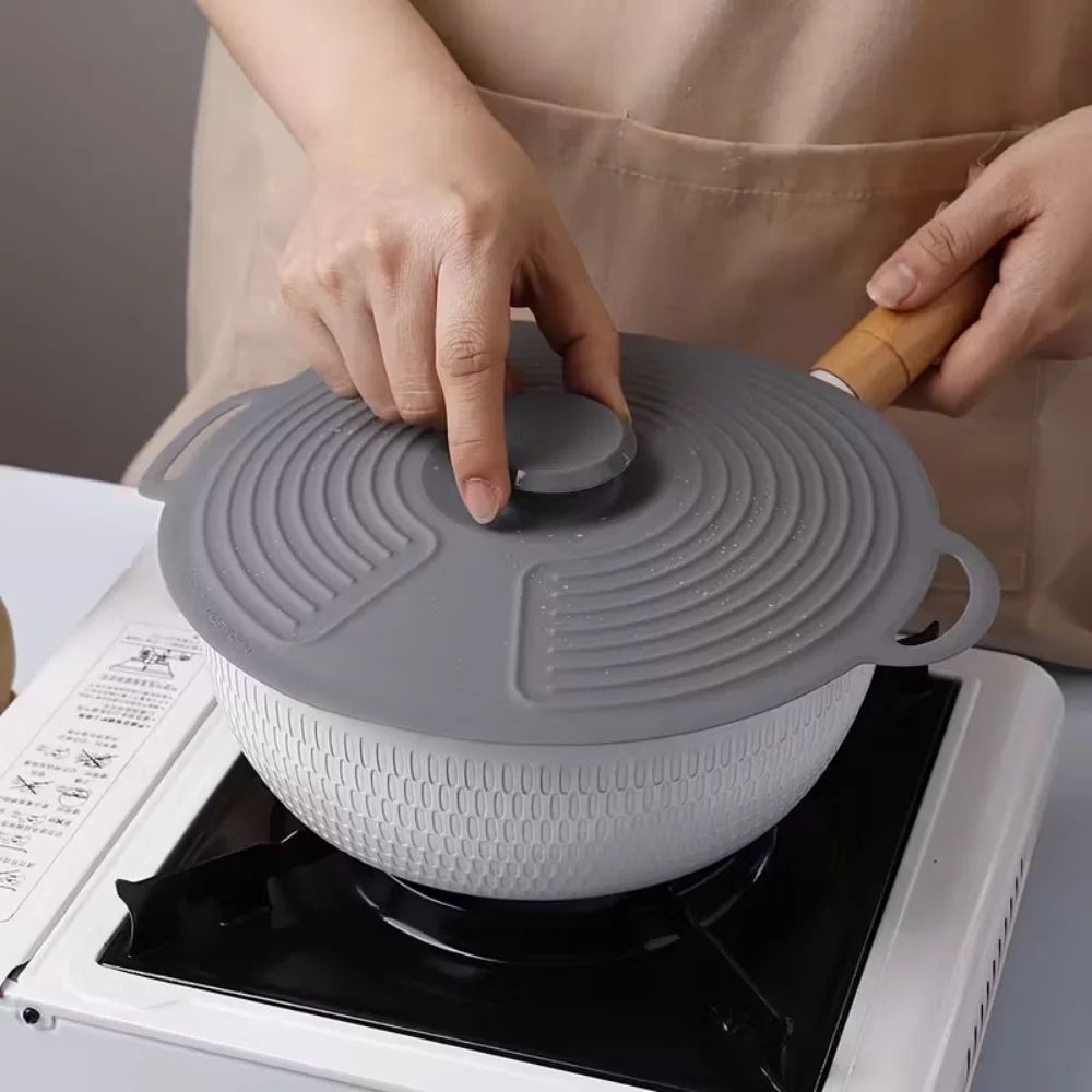 Reusable Silicone Bowl Lids Microwave Splatter Cover Set HeatResistant Suction Covers For Pots Pan 1