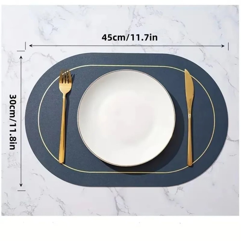 Faux Leather Placemats Double Sided Washable NonSlip Table Mats For Stylish Dining 1