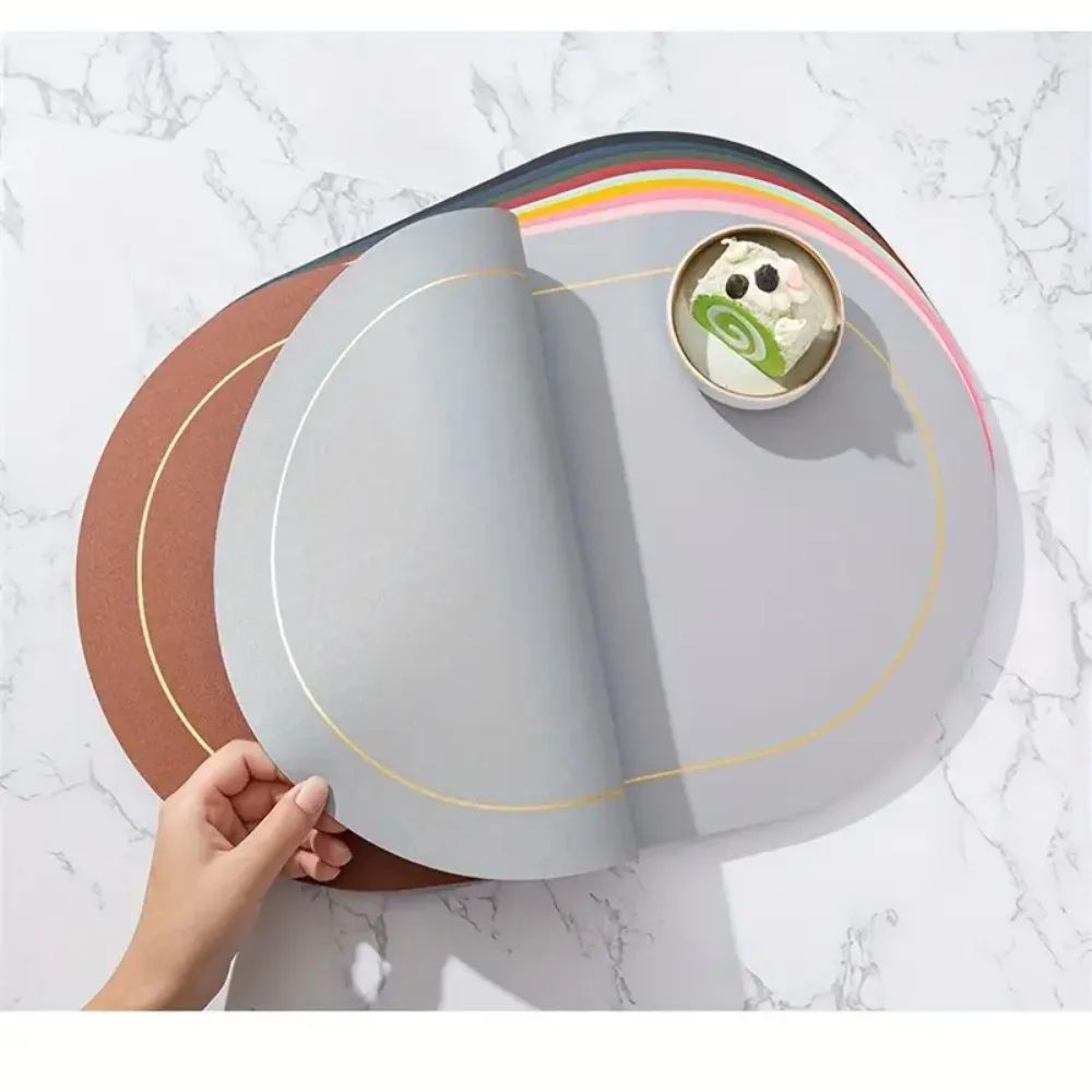 Faux Leather Placemats Double Sided Washable NonSlip Table Mats For Stylish Dining 3