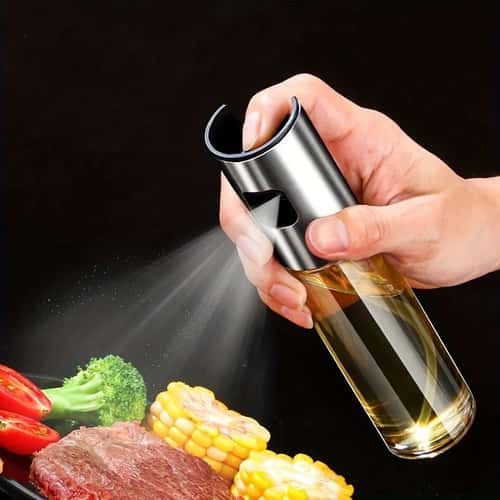Premium Glass Olive Oil Sprayer 100ml with Adjustable Nozzle for Cooking & Air Fryer