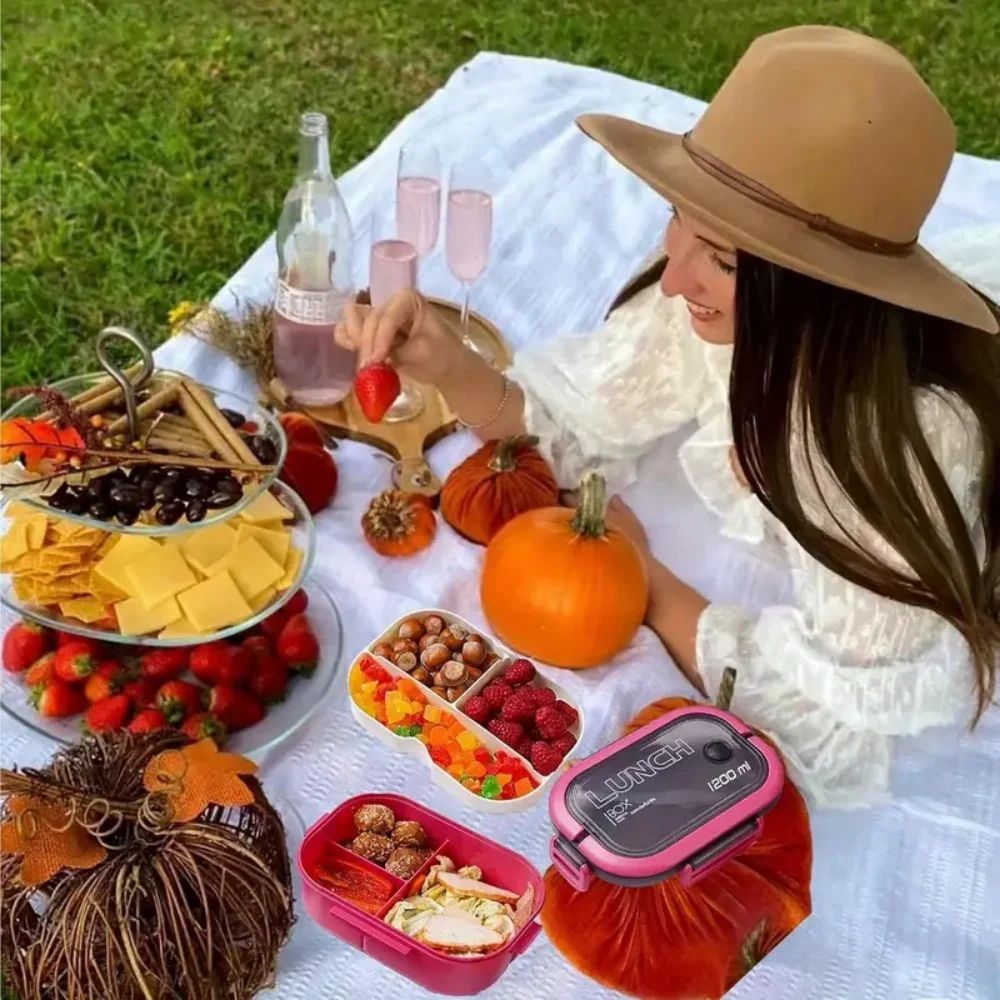 Leak Proof Bento Box For Kids 2 Layer Kids Lunch Box With Cutlery Microwave Safe Food Container 5