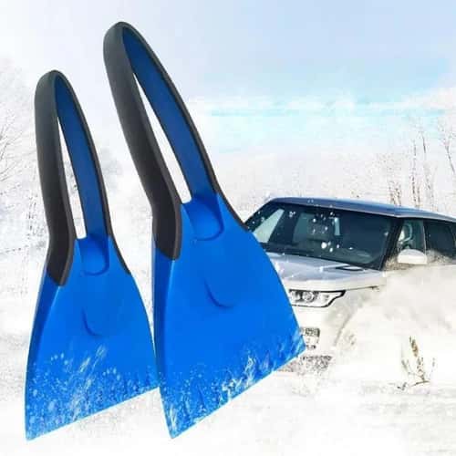 Soft-Grip Silicone Windshield Ice Scraper & Snow Shovel for Winter Car Cleaning