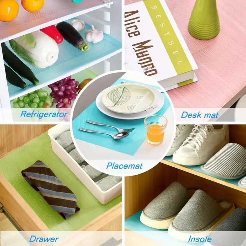 Waterproof Refrigerator Shelf Liner Washable NonSlip Fridge Mat Drawer Liner Pad CuttoFit 5