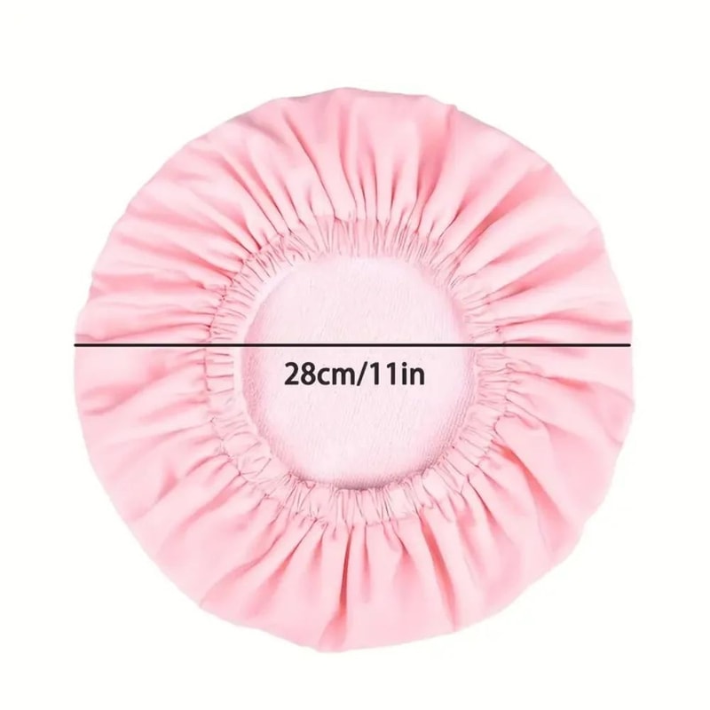 Waterproof Shower Cap With Microfiber Drying Lining Satin Shower Cap For Dry FrizzFree Hair 0