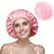 Waterproof Shower Cap With Microfiber Drying Lining Satin Shower Cap For Dry FrizzFree Hair 5
