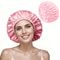 Waterproof Shower Cap With Microfiber Drying Lining Satin Shower Cap For Dry FrizzFree Hair 5