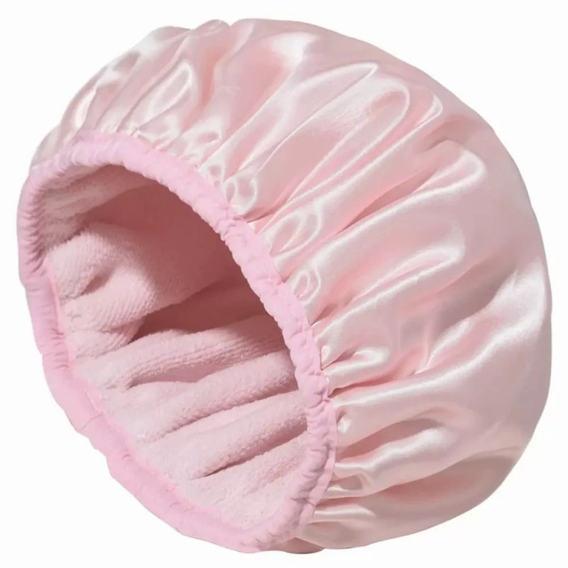 Waterproof Shower Cap With Microfiber Drying Lining Satin Shower Cap For Dry FrizzFree Hair 6
