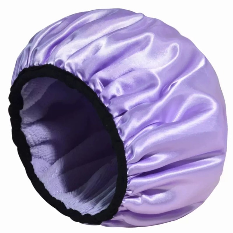Waterproof Shower Cap With Microfiber Drying Lining Satin Shower Cap For Dry FrizzFree Hair 7