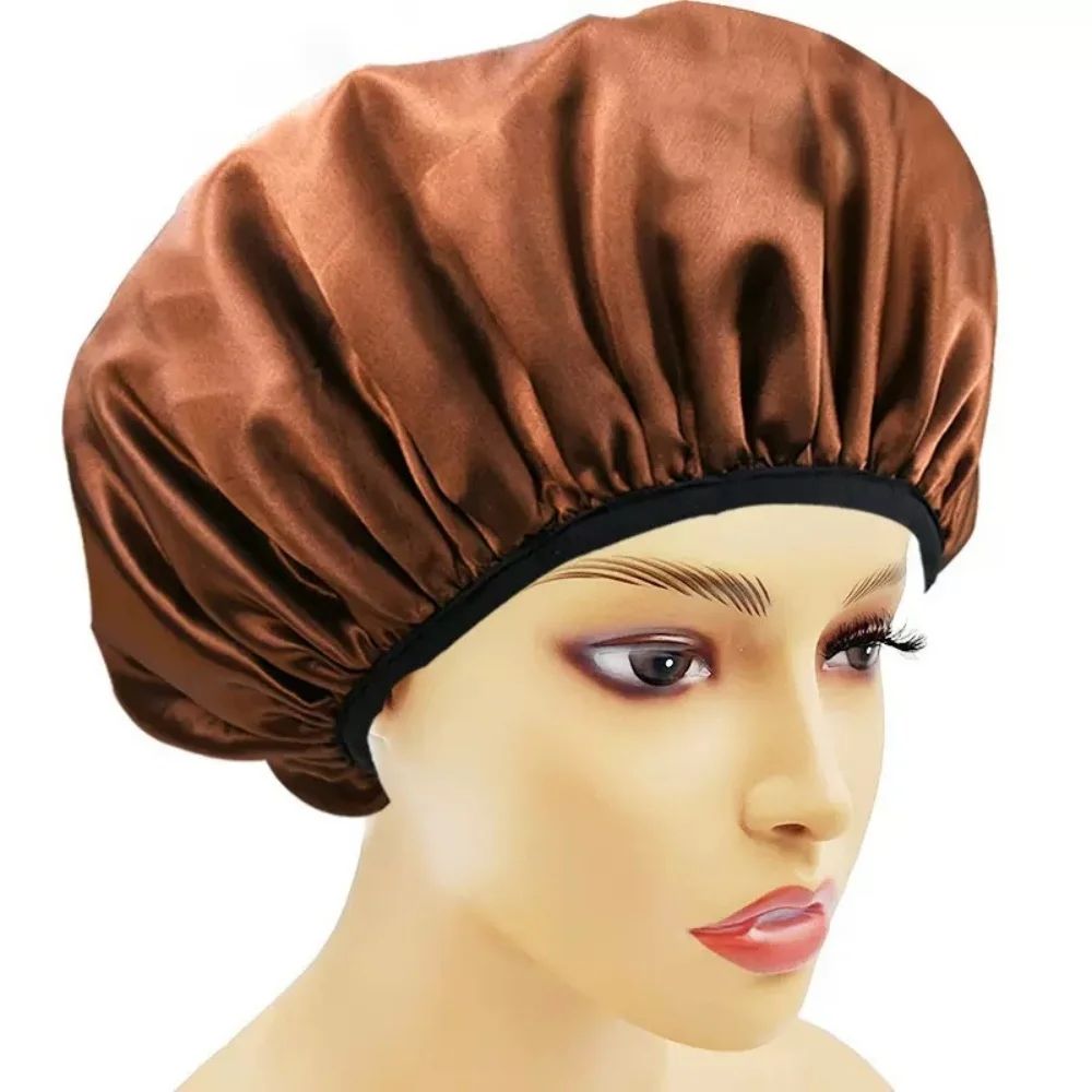 Waterproof Shower Cap With Microfiber Drying Lining Satin Shower Cap For Dry FrizzFree Hair 8
