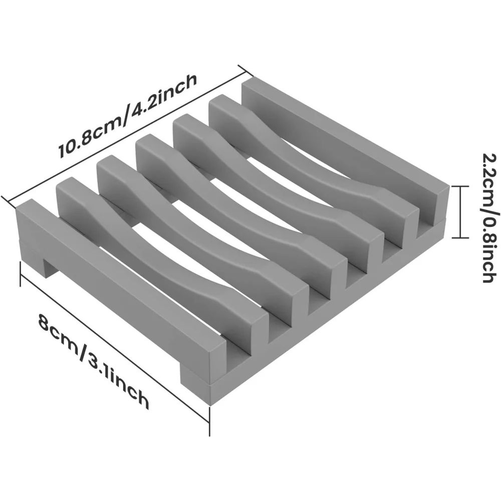 Silicone SelfDraining Soap Dish Tray NonSlip Soap Saver For Shower Sink Bathtub 1