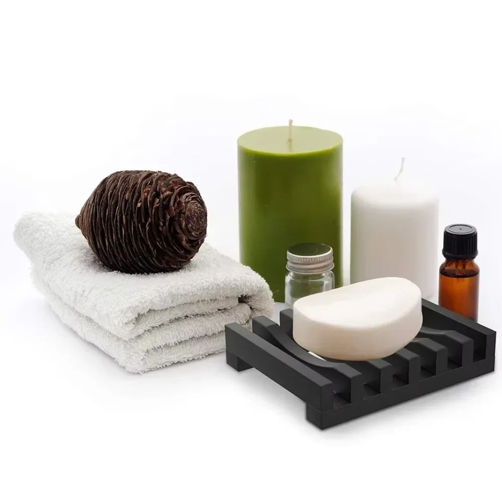 Silicone SelfDraining Soap Dish Tray NonSlip Soap Saver For Shower Sink Bathtub 5