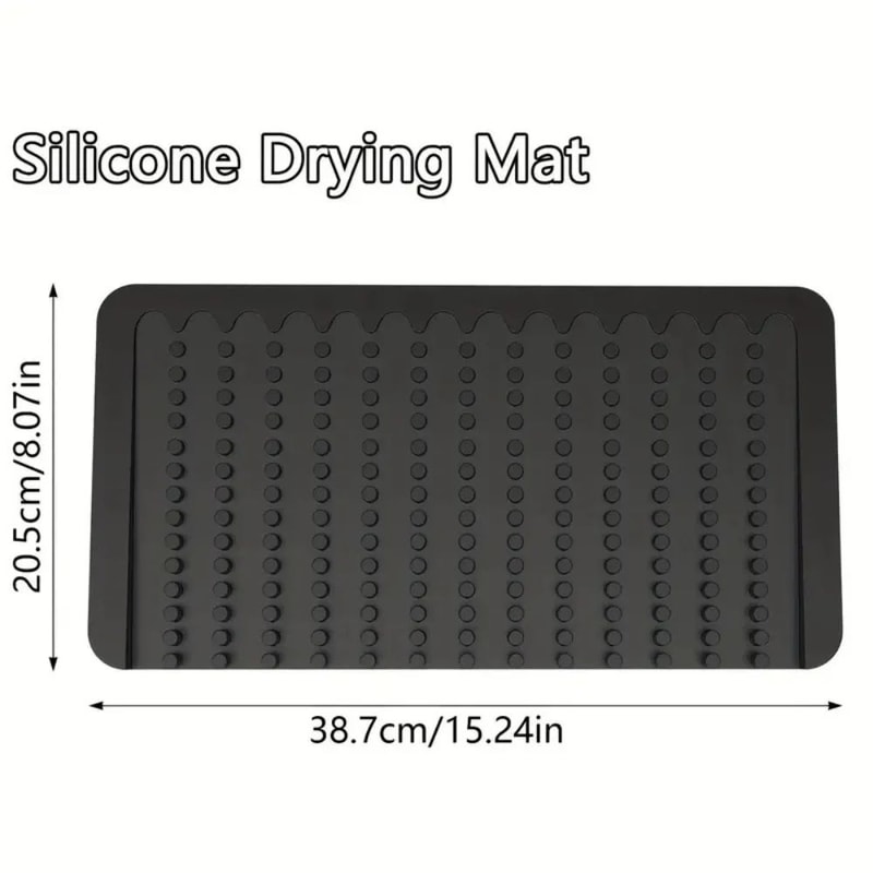 Sloped Silicone Dish Drying Mat DripFree Kitchen Counter Drying Pad HeatResistant NonSlip Drain Ma 1