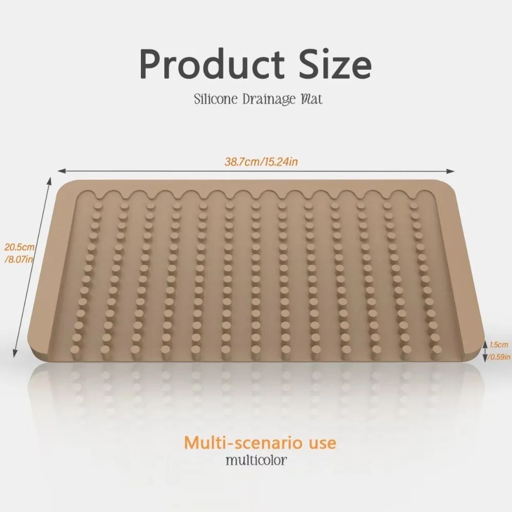 Sloped Silicone Dish Drying Mat DripFree Kitchen Counter Drying Pad HeatResistant NonSlip Drain Ma 6