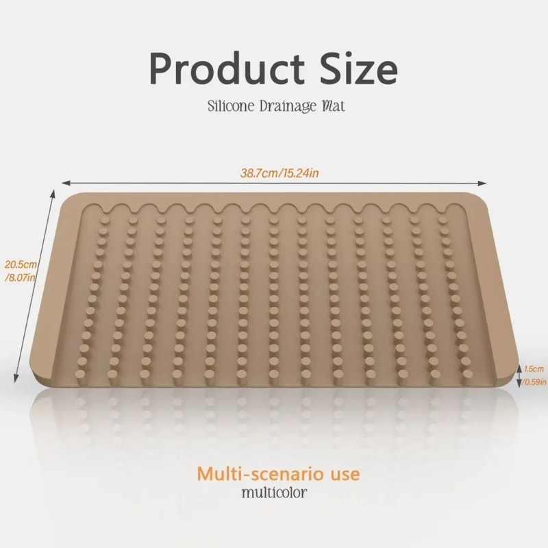 Sloped Silicone Dish Drying Mat DripFree Kitchen Counter Drying Pad HeatResistant NonSlip Drain Ma 6
