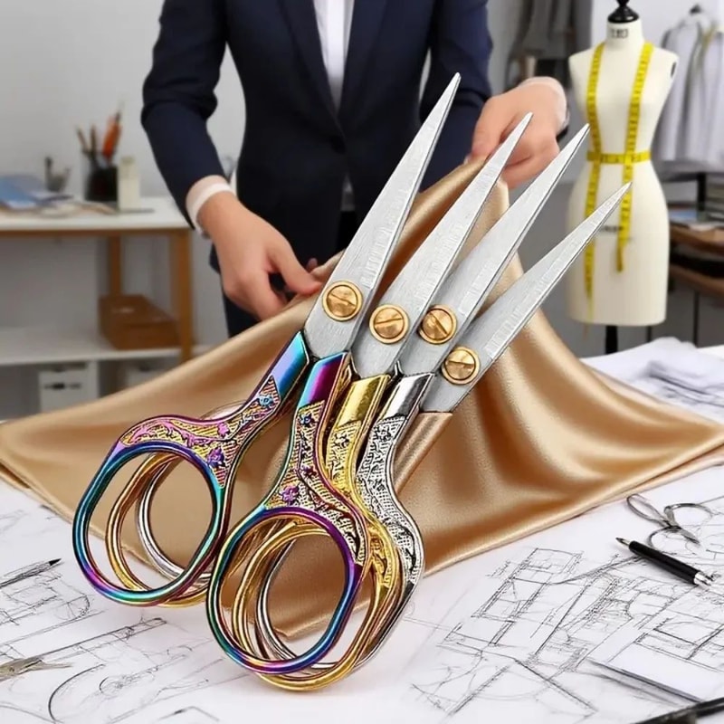 Vintage Stainless Steel Tailor Scissors 8inch Fabric Shears For Sewing Dressmaking DIY Cutting 4