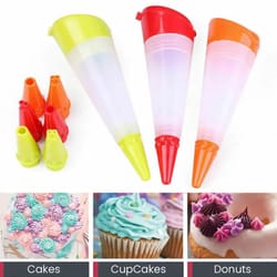 reusable piping bag & pastry decorating pen set with silicone piping tips (3pc) – easy cake decorating tools