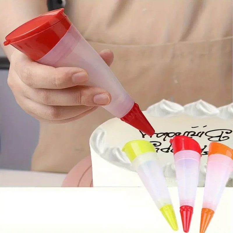 Reusable Piping Bag Pastry Decorating Pen Set With Silicone Piping Tips 3pc Easy Cake Decorating 4