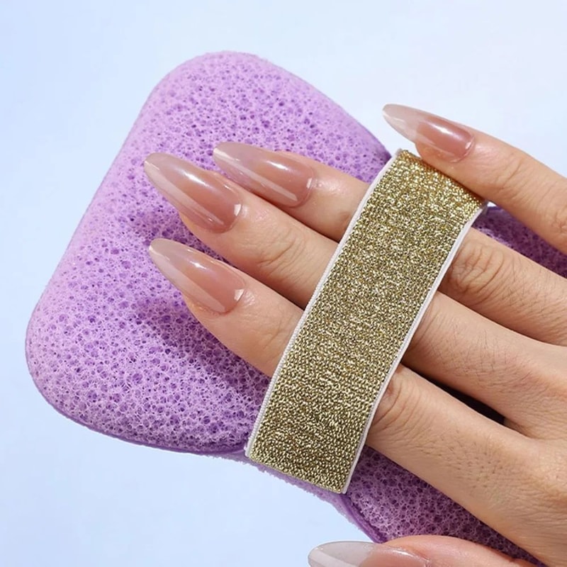 Exfoliating Bath Sponge Body Scrubber With Soap Saver Bag And Wrist Strap 4