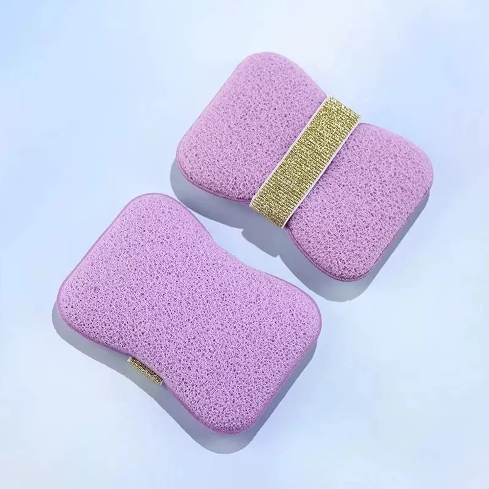 Exfoliating Bath Sponge Body Scrubber With Soap Saver Bag And Wrist Strap 6