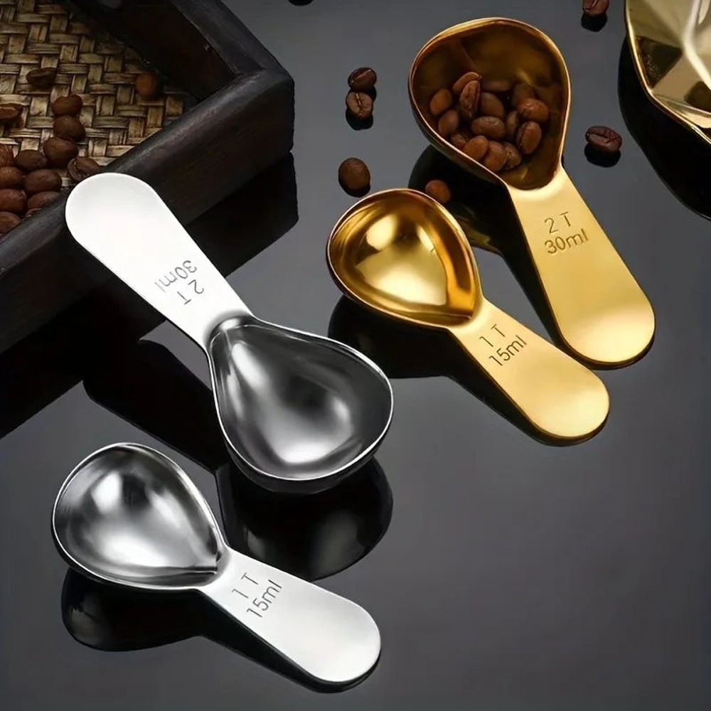 Stainless Steel Coffee Scoop Short Handle Coffee Measuring Spoon 30ml For Baristas Beans Seasonin 1