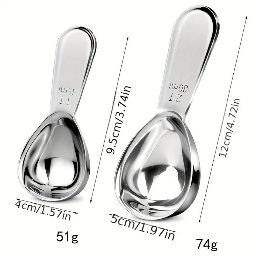Stainless Steel Coffee Scoop Short Handle Coffee Measuring Spoon 30ml For Baristas Beans Seasonin 2