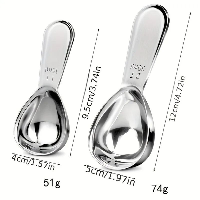 Stainless Steel Coffee Scoop Short Handle Coffee Measuring Spoon 30ml For Baristas Beans Seasonin 2