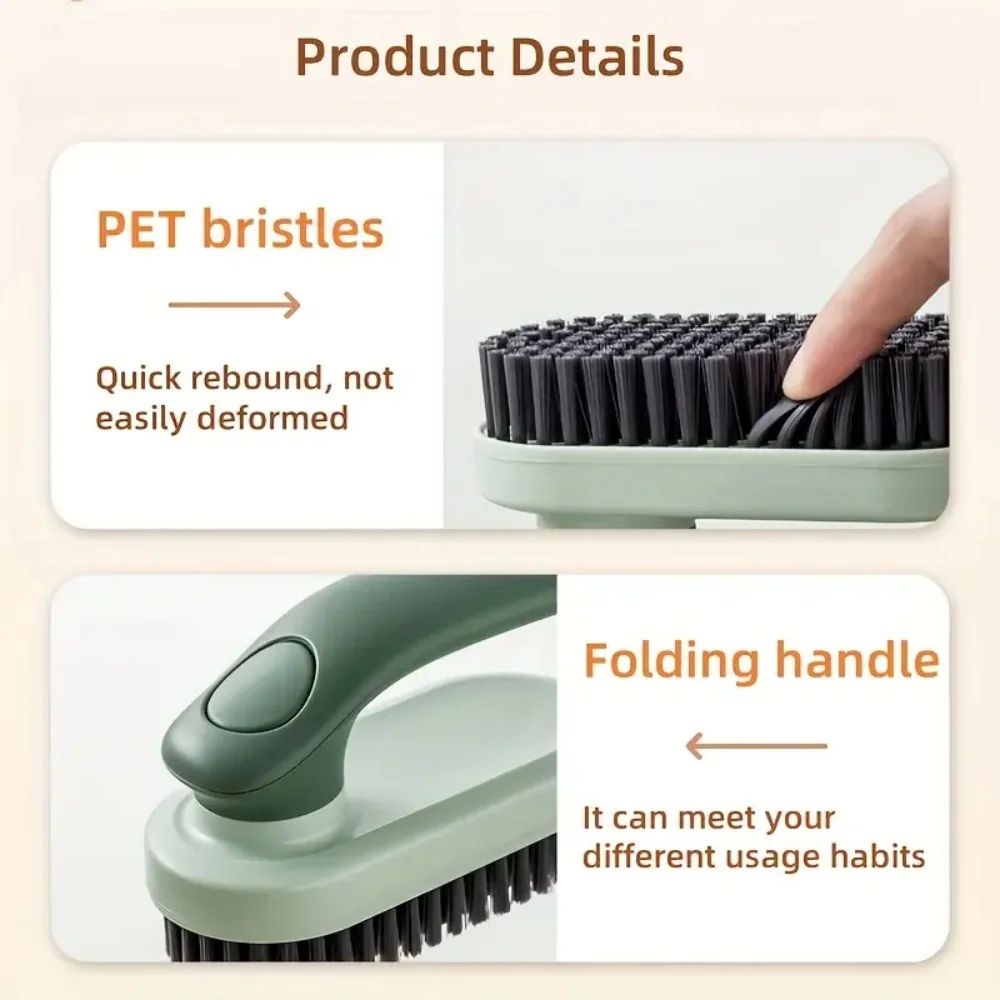 Foldable Soft Bristle Laundry Shoe Cleaning Brush With Ergonomic Handle 0