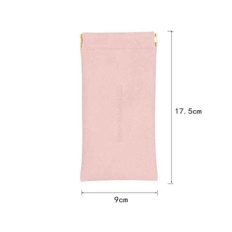 Soft PU Leather Glasses Pouch SqueezeTop Portable Eyeglass Sunglasses Case Unisex 7