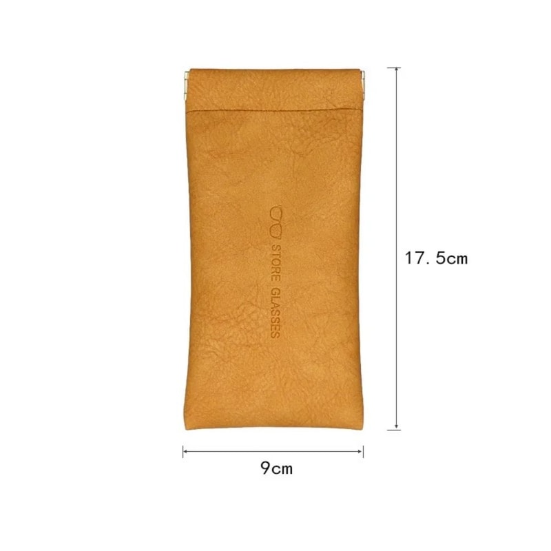 Soft PU Leather Glasses Pouch SqueezeTop Portable Eyeglass Sunglasses Case Unisex 8