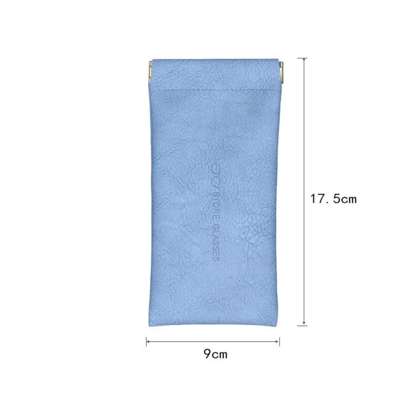 Soft PU Leather Glasses Pouch SqueezeTop Portable Eyeglass Sunglasses Case Unisex 9